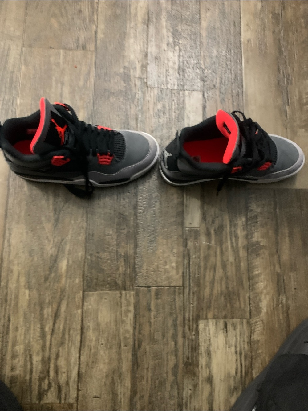 Jordan Mens Sneakers in Gray, Black & Red